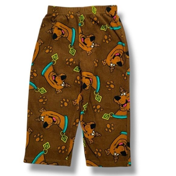 Scooby-Doo! Other - Scooby-Doo Fleece Pajama Pant Brown Multicolor Cartoon Print Unisex Toddler 4T